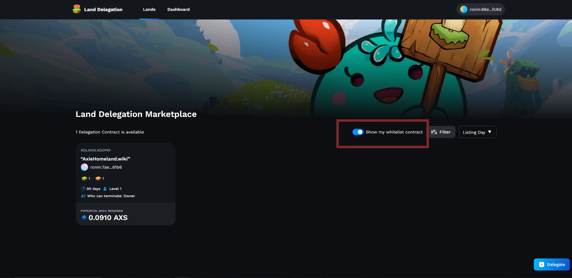 Whitelisted contracts